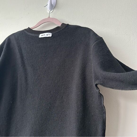 ACT N1 Made in Italy Mini Sweatdress With Tulle in black - Picture 9 of 15